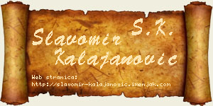 Slavomir Kalajanović vizit kartica